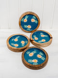 Set of 4 - Swan Song Wooden Coasters - Pinklay