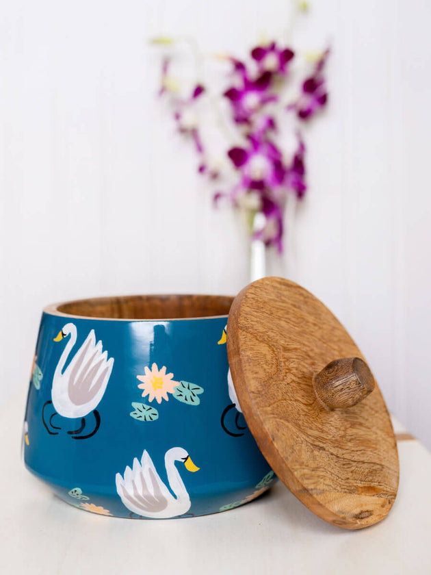 Swan Song Wooden Jar - Pinklay
