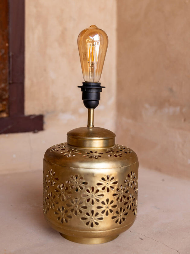 Pratap Cutwork Metal Lamp Base - Pinklay