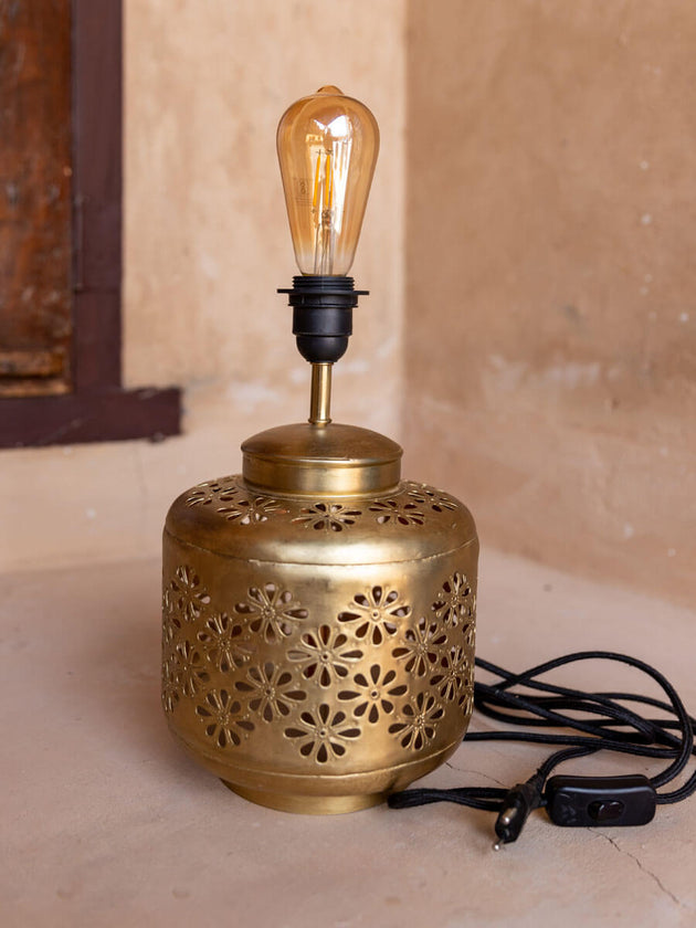 Pratap Cutwork Metal Lamp Base - Pinklay