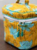 Pratidhi Block Printed Travel Vanity Case - Pinklay