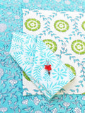 Iris Block Printed Cotton Table Napkins | Pinklay