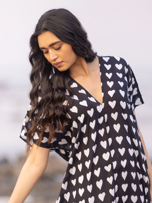 Maya Memsaab Black Modal Kaftan Dress