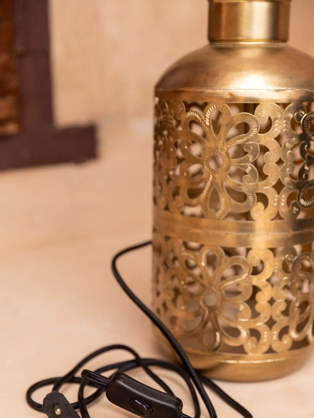Roshni Metal Cutwork Lamp Base | Pinklay