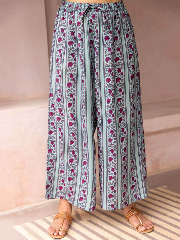 Floral Dream Modal Silk Palazzo | Pinklay