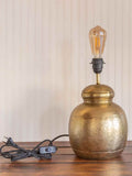 Shayari Floral Etched Metal Lamp Base - Pinklay