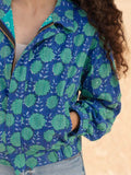Sherpa Handblock Printed Bomber Jacket | Pinklay