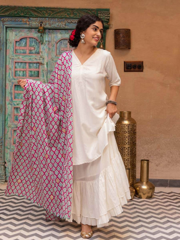 Rani Jaal Modal Silk Dupatta | Pinklay