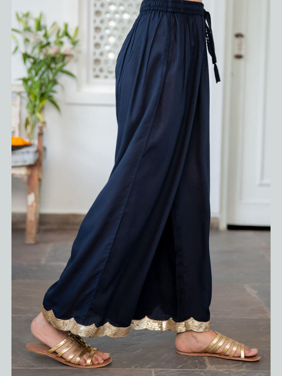 Navy Blue palazzo pants – Sadda Fashion