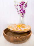 Sunflower Fields Wooden Snack and Fruit Bowl - Pinklay