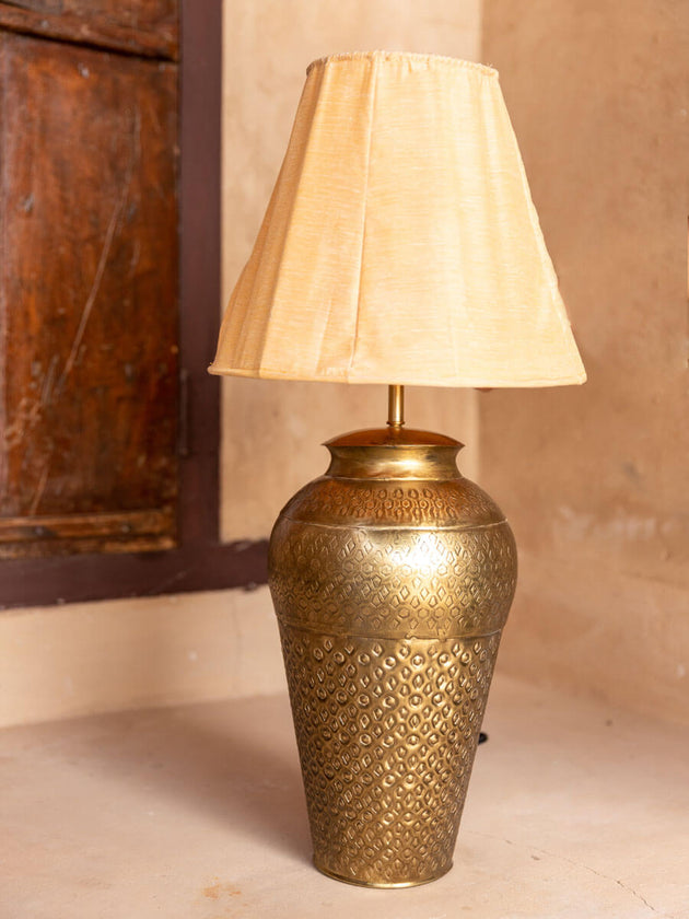 Swagat Hammered Metal Large Lamp Base | Pinklay