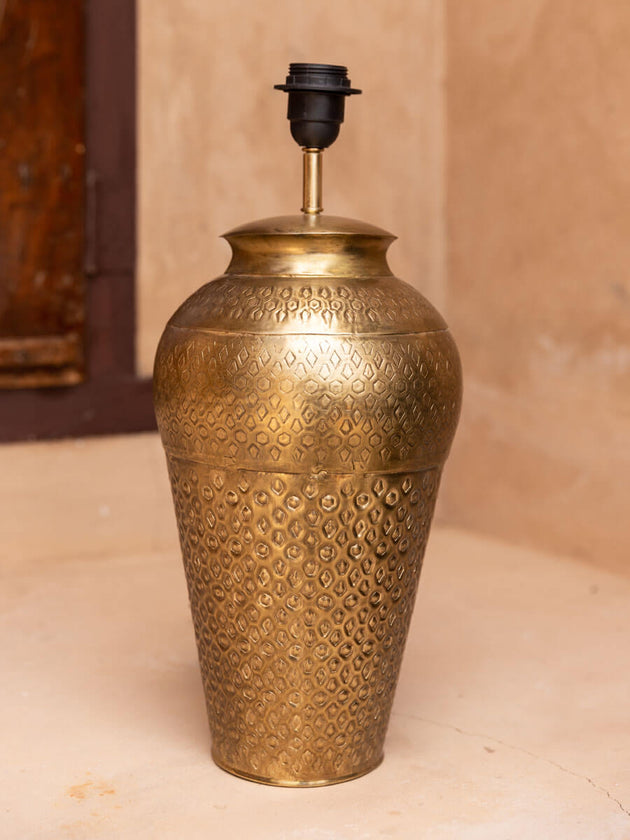 Swagat Hammered Metal Large Lamp Base | Pinklay