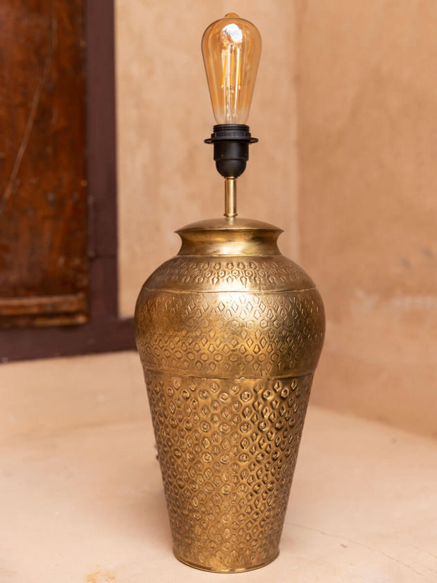 Swagat Hammered Metal Large Lamp Base | Pinklay