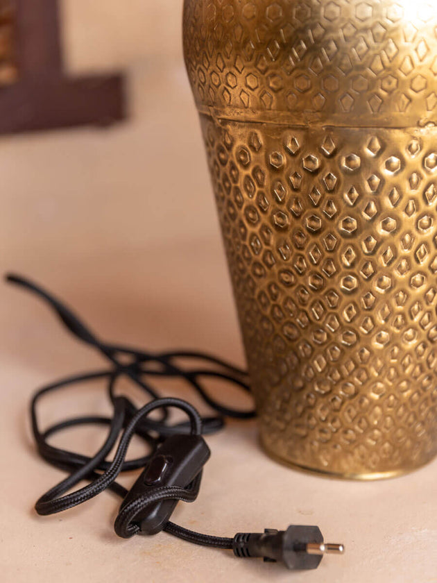 Swagat Hammered Metal Large Lamp Base | Pinklay