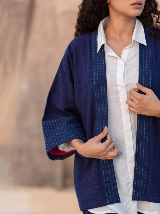 Voyager Kantha Kimono Jacket | Pinklay