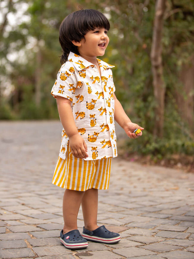 Set of 2 - Tiger Land Shirt & Shorts | Pinklay