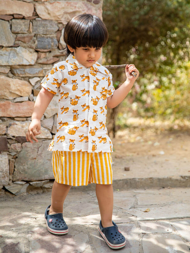 Set of 2 - Tiger Land Shirt & Shorts | Pinklay