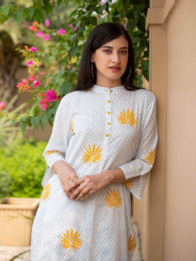 Tuhina Cotton Long Kurta - Pinklay