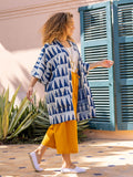 Set of 2 - Mimosa Indigo Dabu Kimono Jacket and Palazzo Pants
