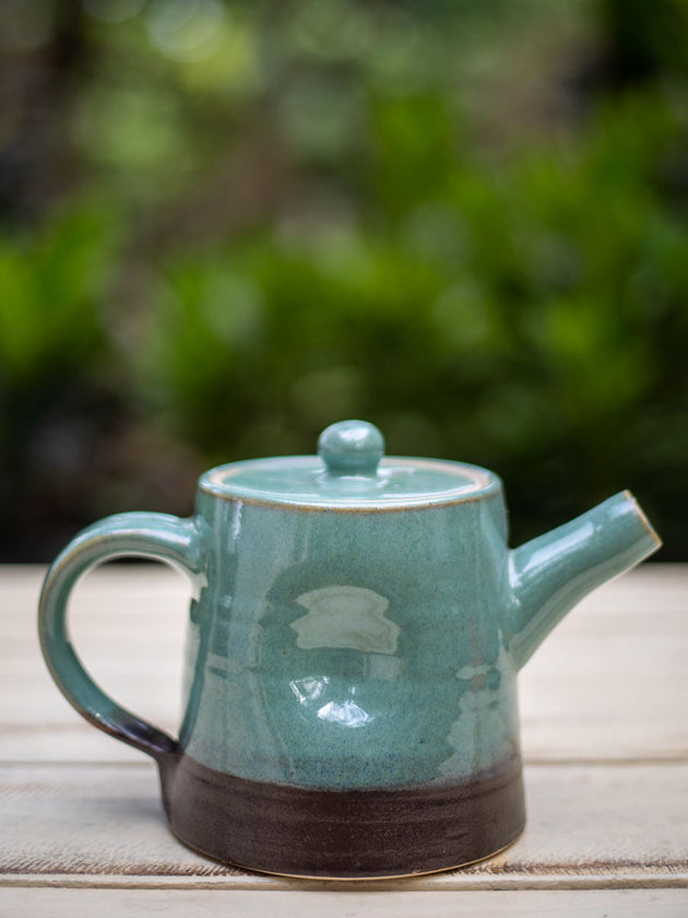 Turquoise Fall Hand-Thrown Dimpled Ceramic Tea Pot - Pinklay