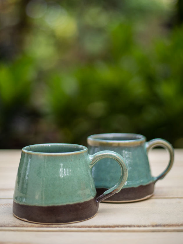 Turquoise Fall Hand-Thrown Dimpled Ceramic Tea Pot Set - Pinklay