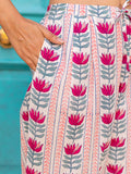 Set of 2 - Italian Summer Cotton Kurta and Lantern Pants - Pinklay