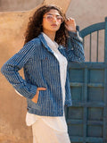 Vagabond Daabu Block Printed Demin Jacket | Pinklay