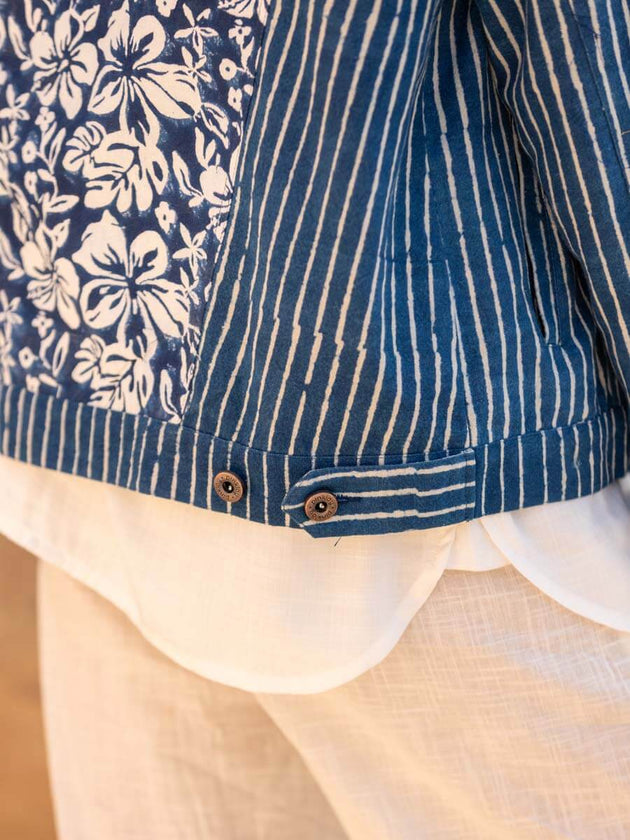 Vagabond Daabu Block Printed Demin Jacket | Pinklay
