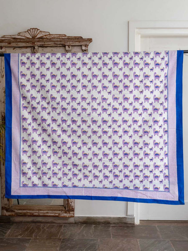 Hello Dino Organic Cotton Bedsheet - Pinklay